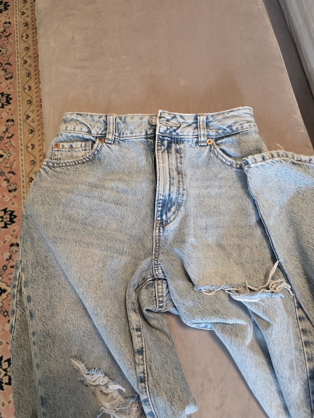 Garage And Levi Denim Light Wash Wide Leg Jeans